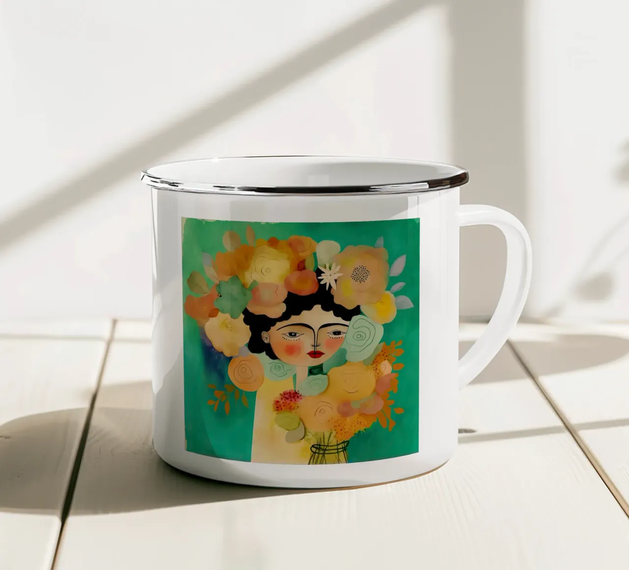 Sussurri del fiore tazza in smalto da Modern Muse