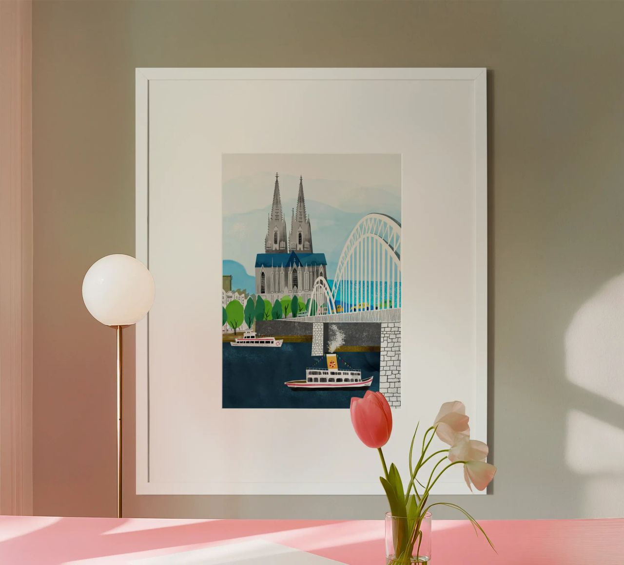 Köln mit Dom und Rhein Kinderbuch Poster von DYDesign