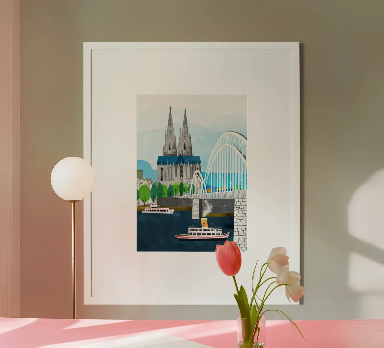 Colonia con la cattedrale e il libro per bambini sul Reno poster da DYDesign