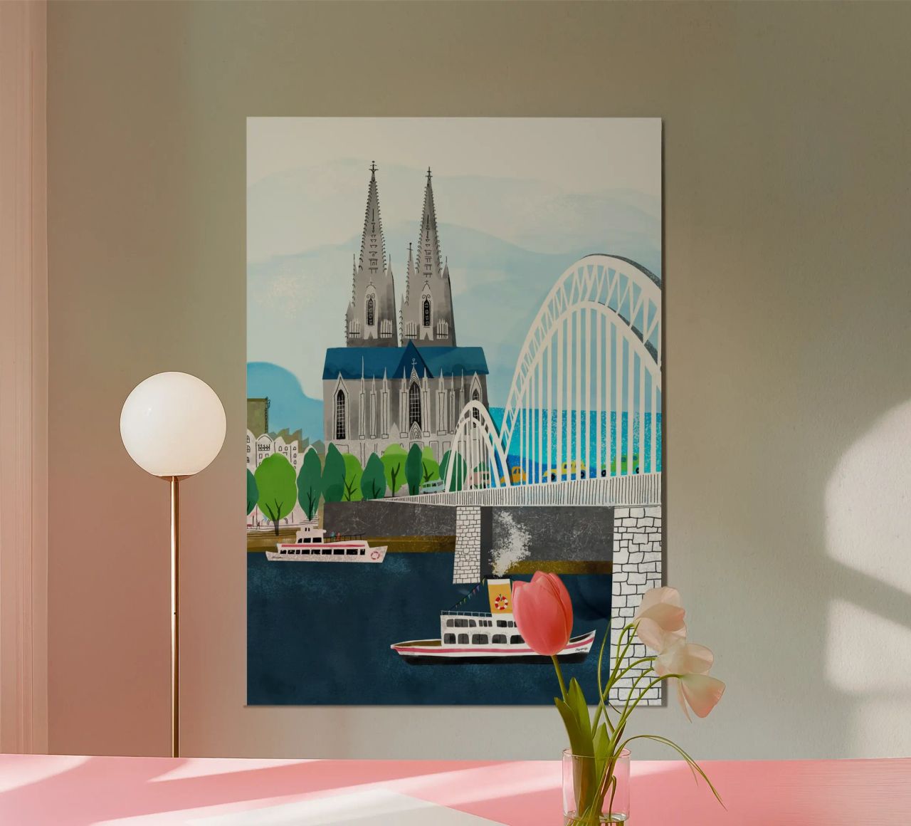 Köln mit Dom und Rhein Kinderbuch Poster von DYDesign