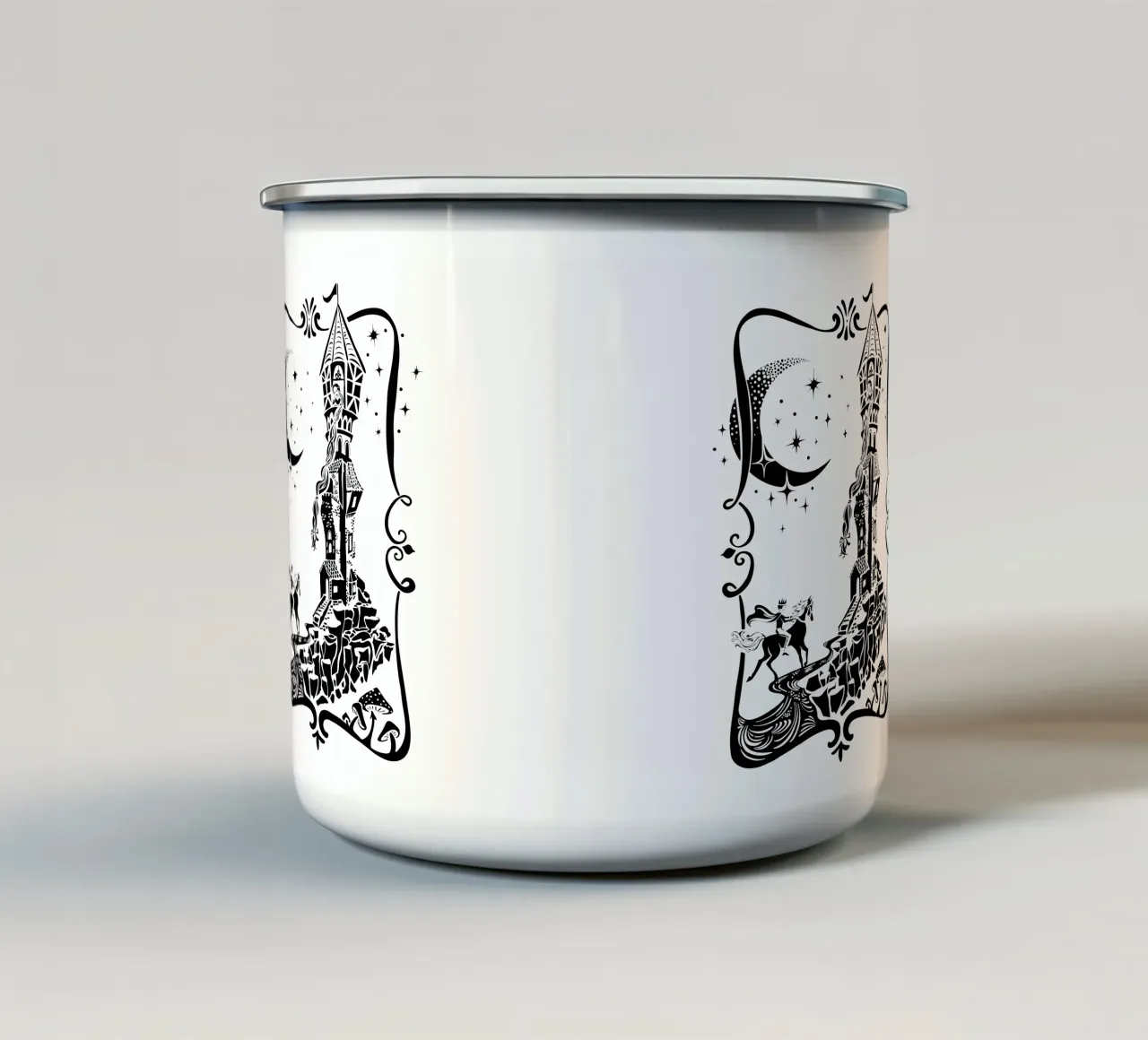 La principessa delle fiabe Rapunzel tazza in smalto da DYDesign