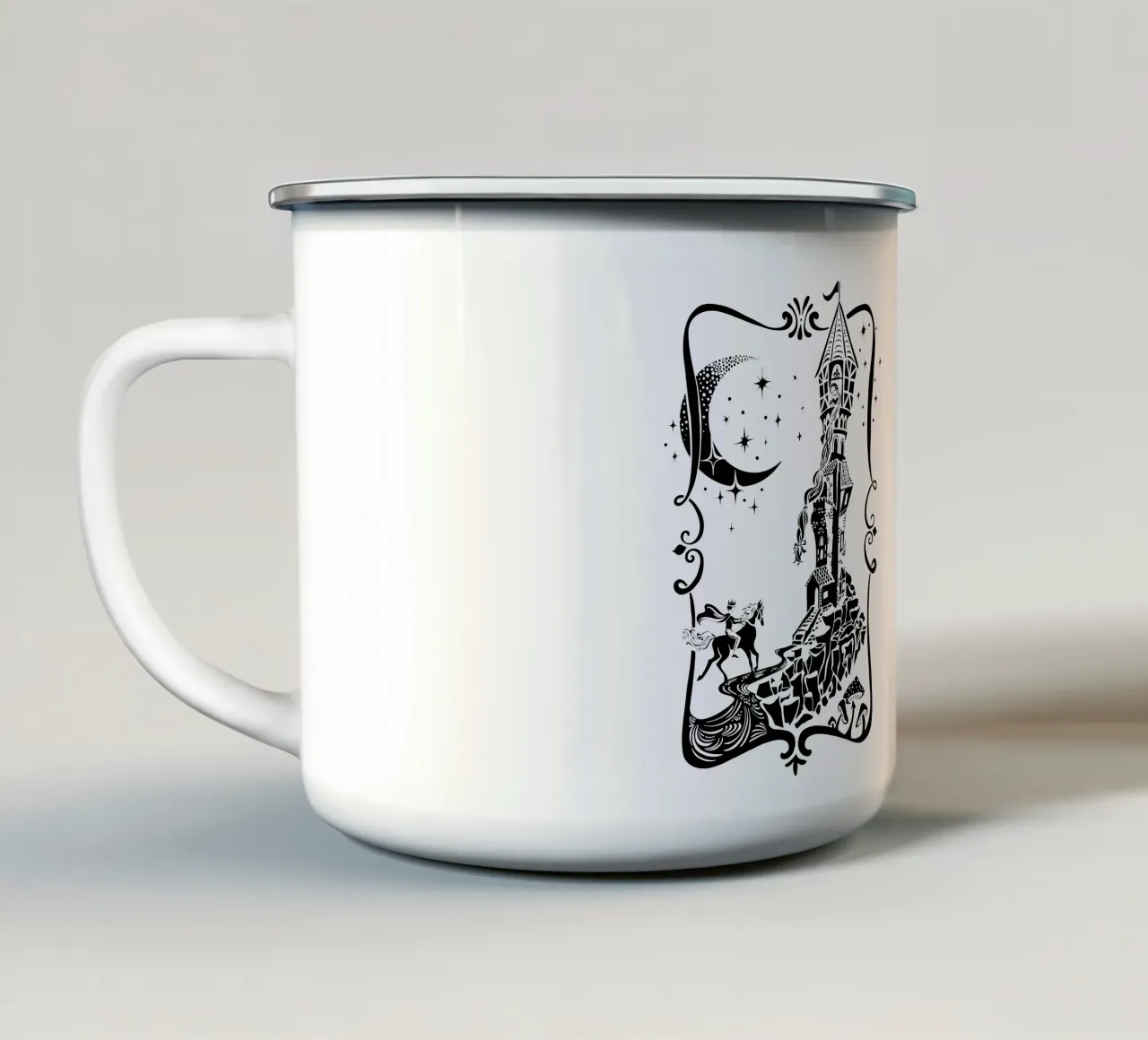 La principessa delle fiabe Rapunzel tazza in smalto da DYDesign