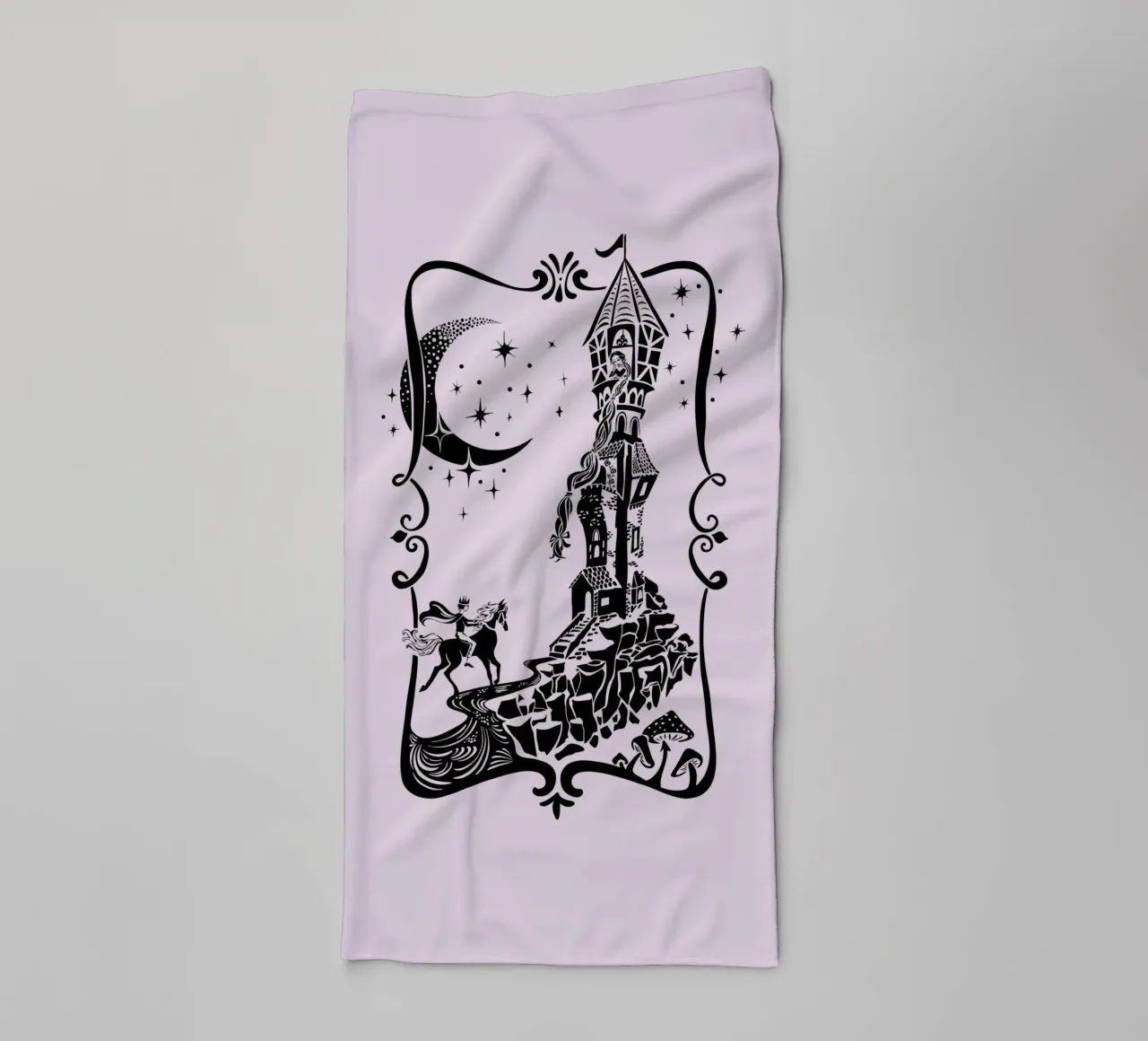 La principessa delle fiabe Rapunzel asciugamano da bagno da DYDesign