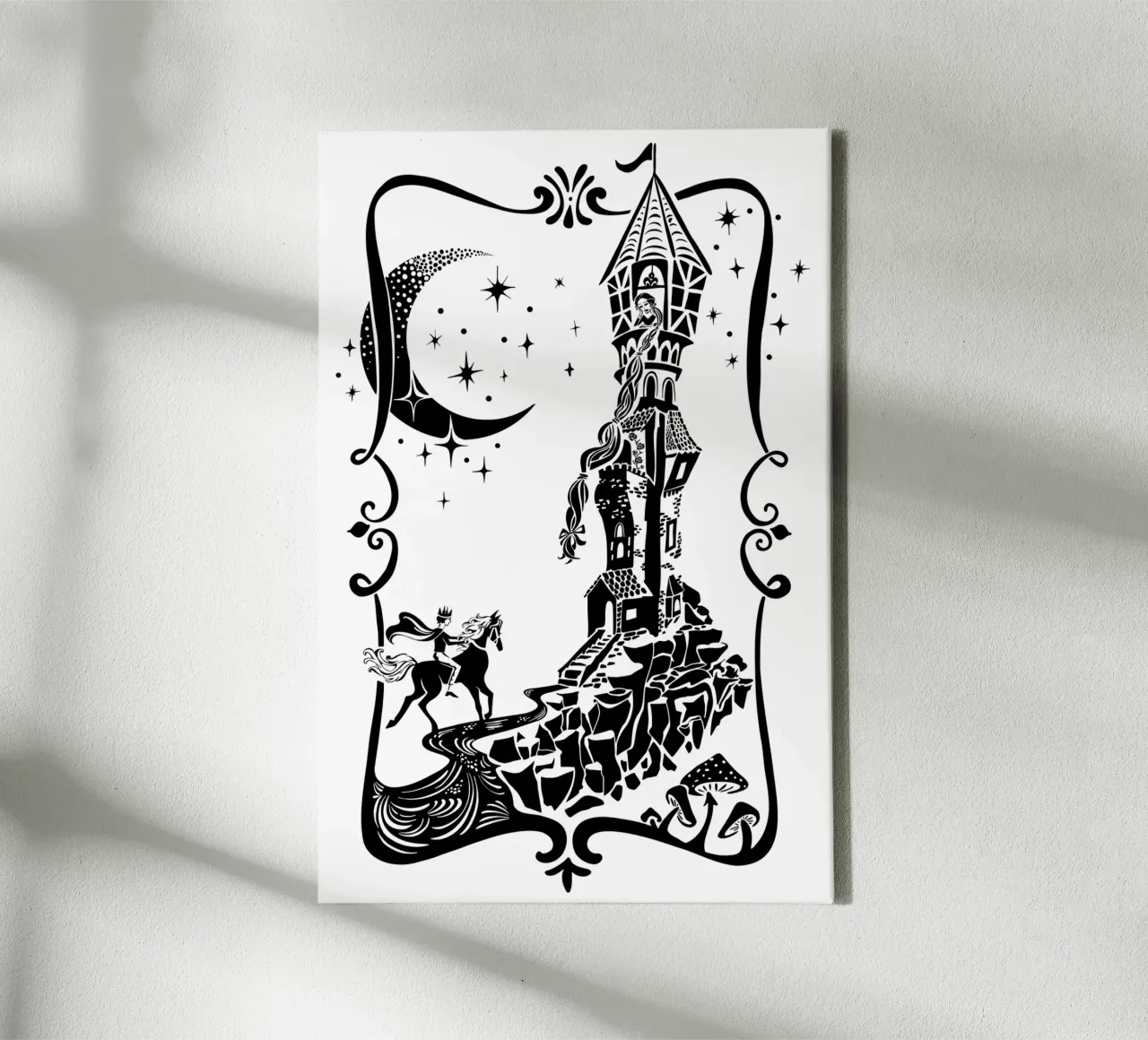 Rapunzel Märchen Prinzessin Leinwand mit Schattenfugenrahmen von DYDesign