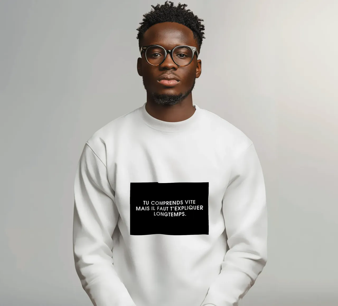 Tu comprends vite mais il faut t'expliquer longtemps - Black felpa da Intertitres