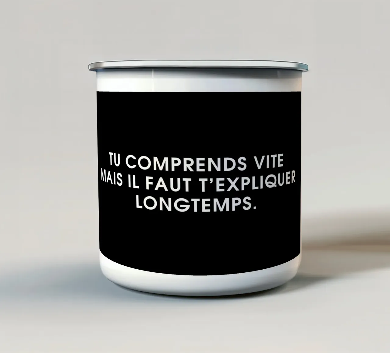 Tu comprends vite mais il faut t'expliquer longtemps - Black tazza in smalto da Intertitres