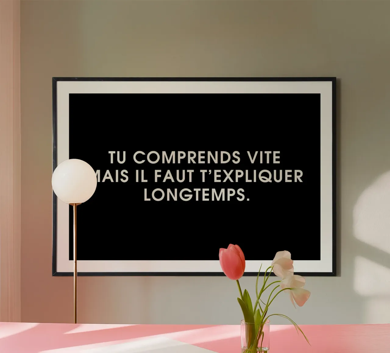 Tu comprends vite mais il faut t'expliquer longtemps - Black carta hahnemühle da Intertitres