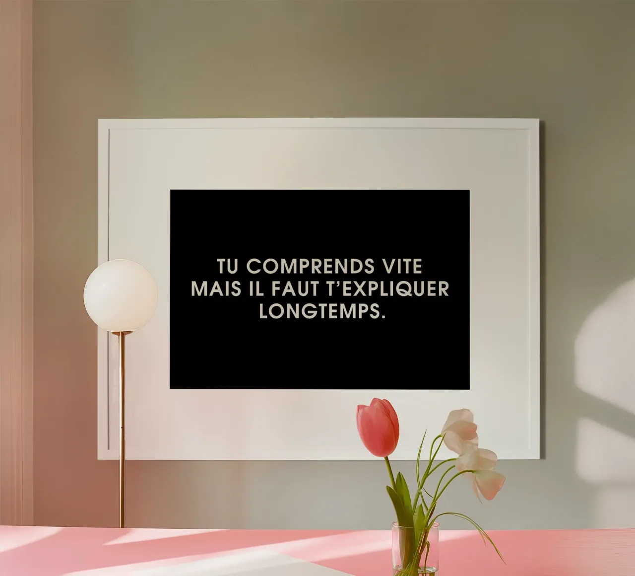 Tu comprends vite mais il faut t'expliquer longtemps - Black carta hahnemühle da Intertitres