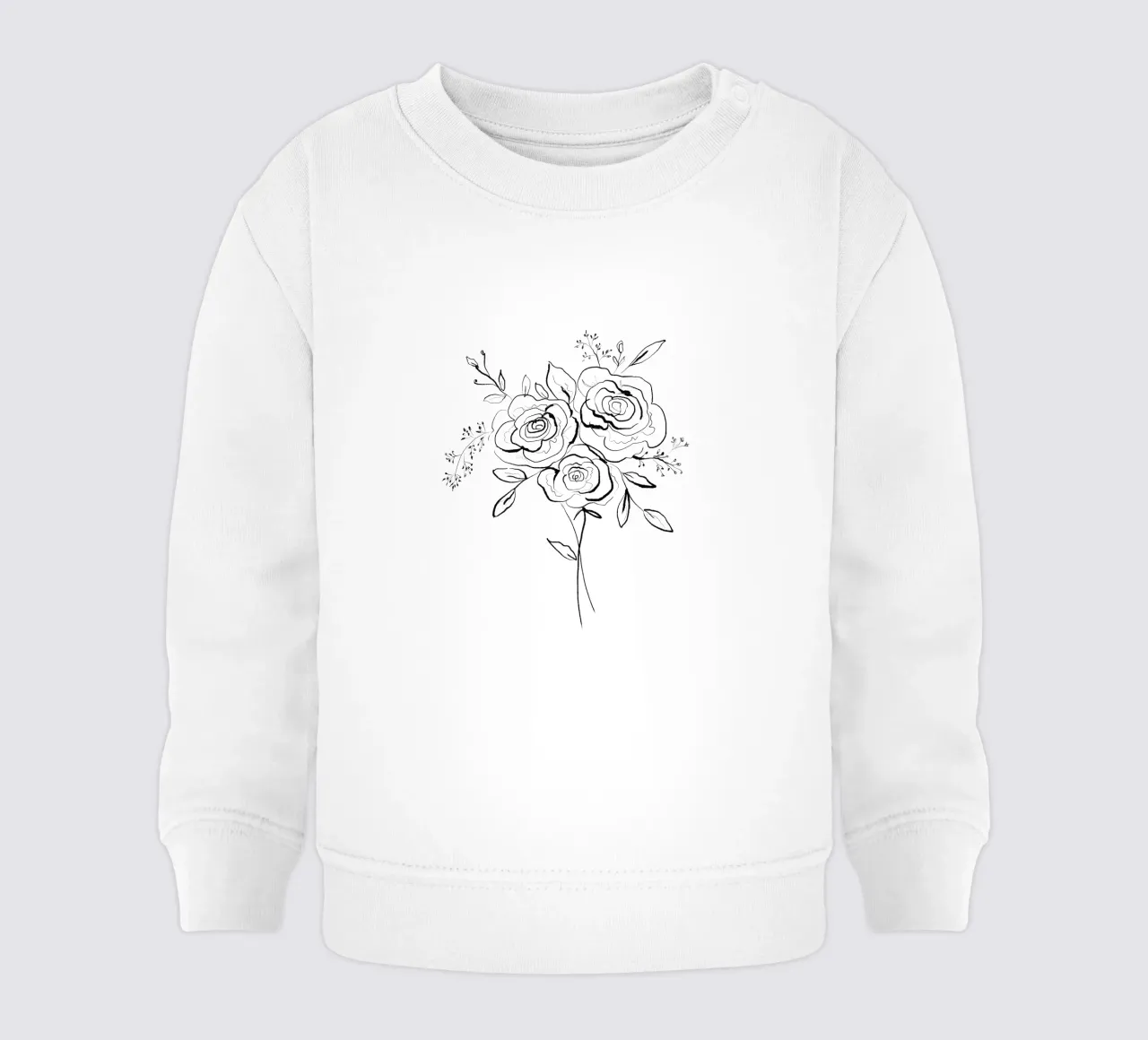 Line Art Roses Bouquet felpa neonato da anisillustration