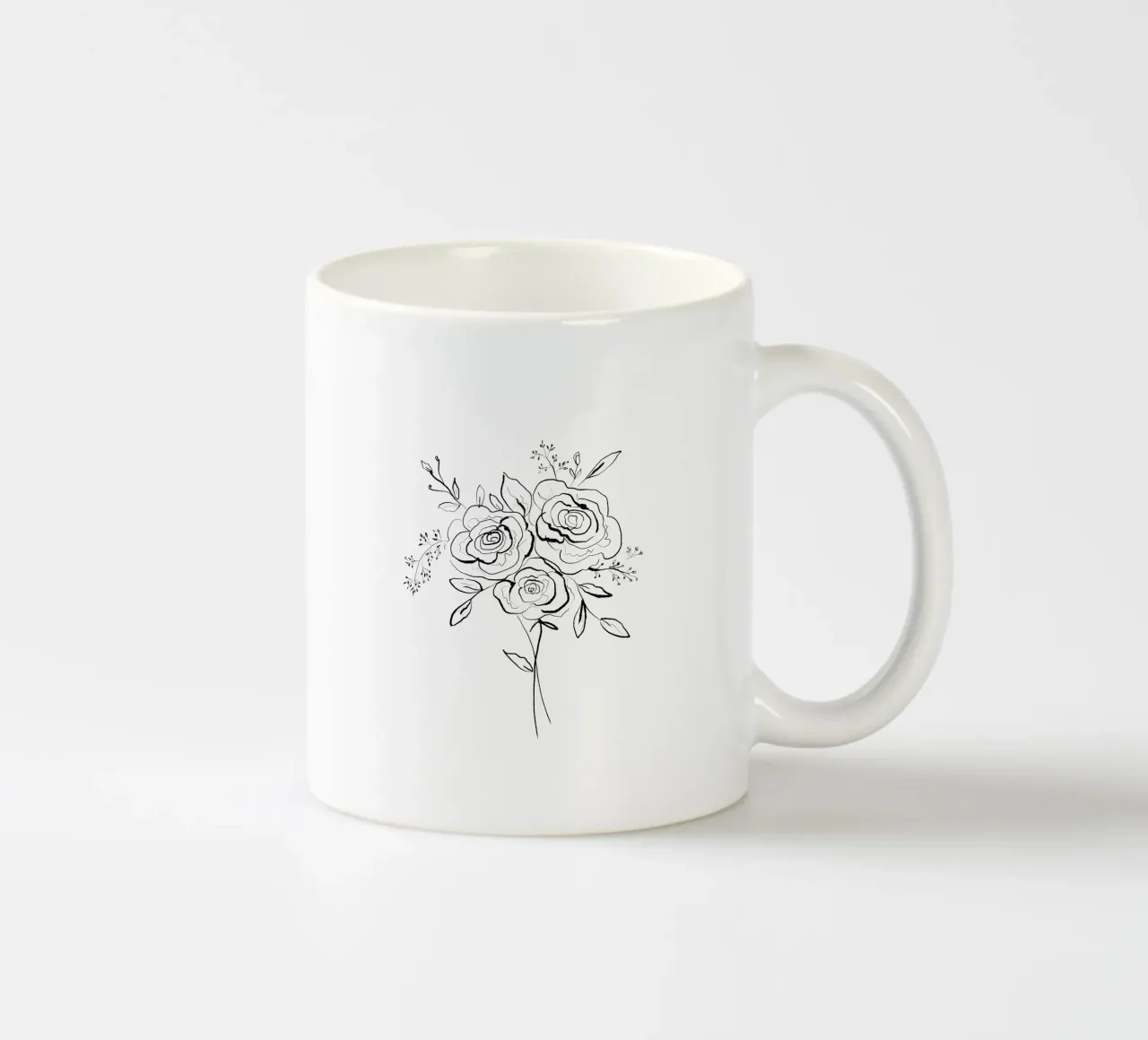 Line Art Roses Bouquet tazza in ceramica da anisillustration