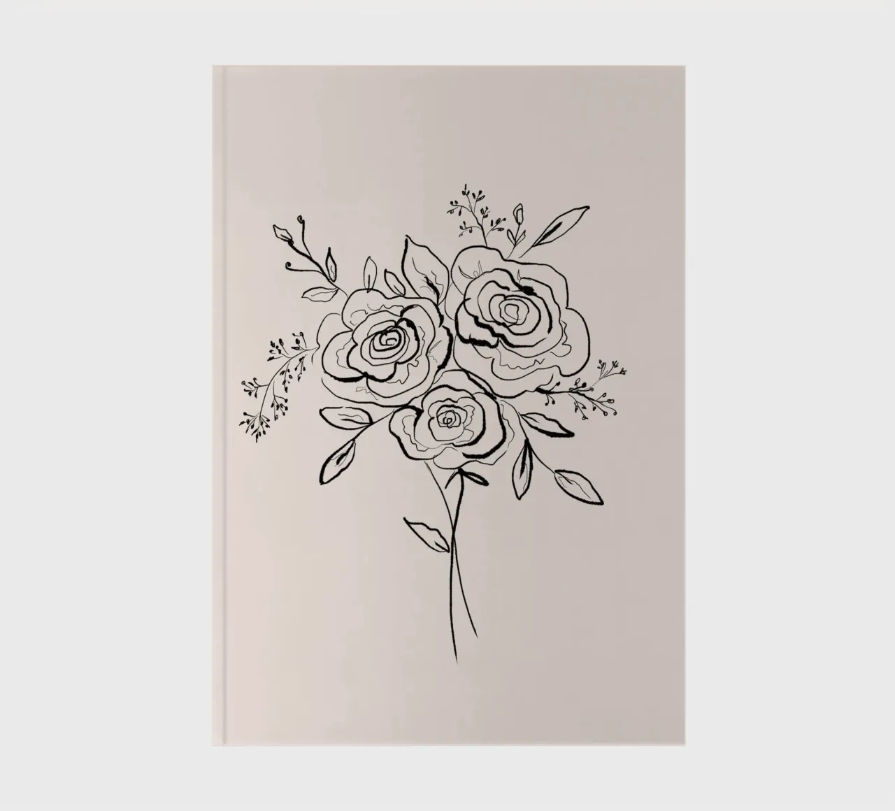 Line Art Roses Bouquet notebook by anisillustration