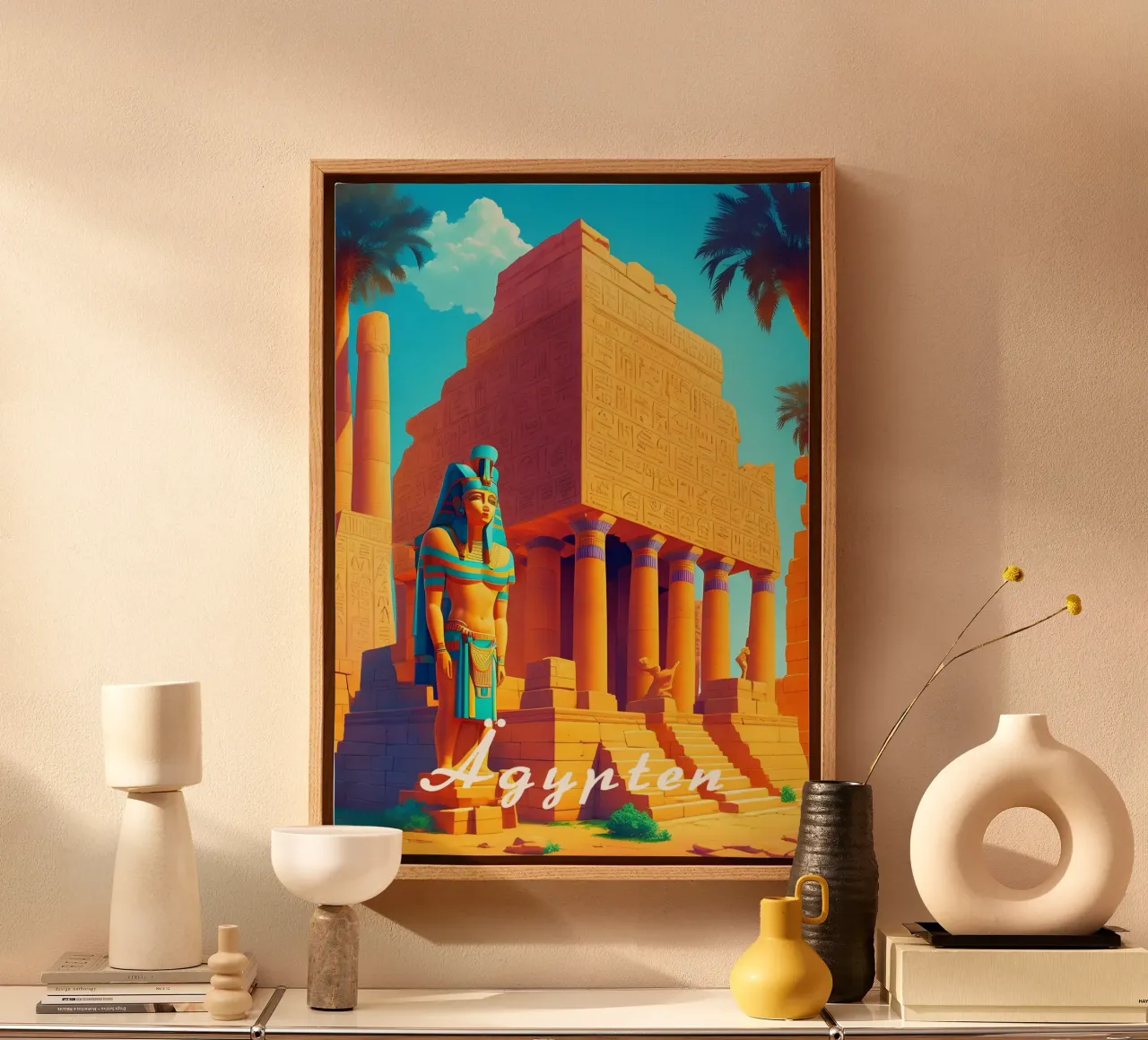 Egitto tela con Cornice a cassetta da Charnwood Prints