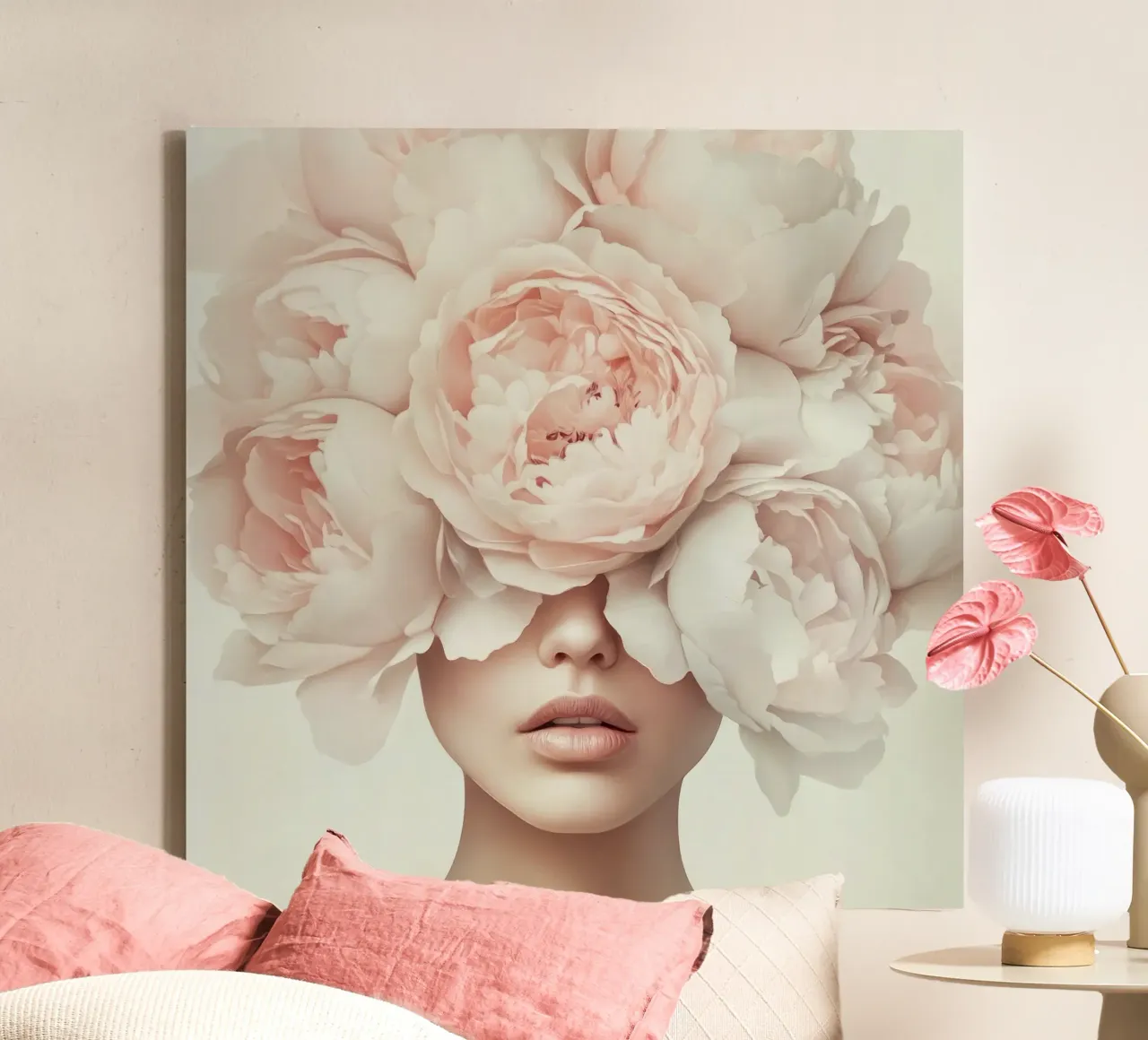 Grazia in fiore tela con Cornice a cassetta da Modern Muse