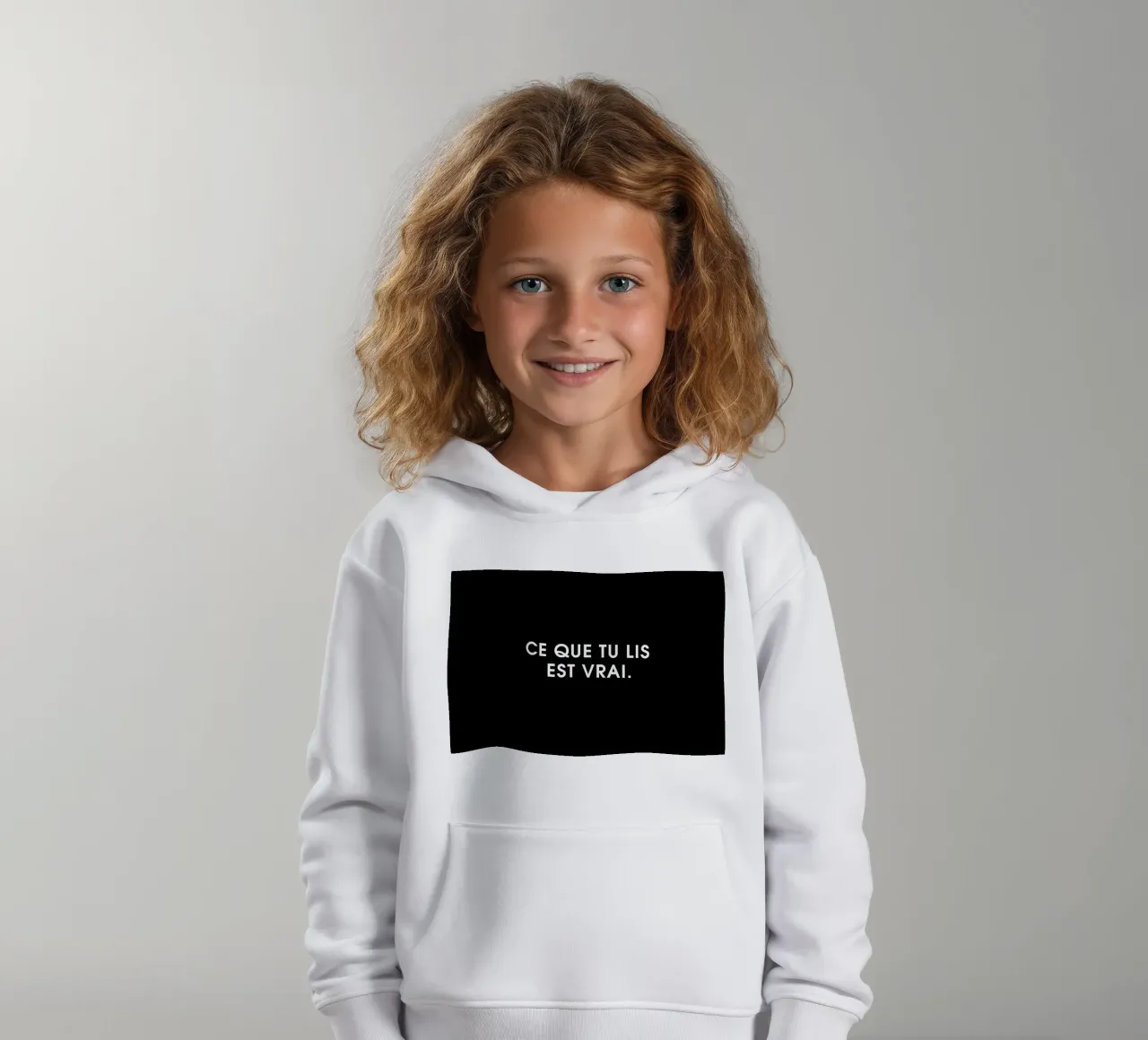 Ce que tu lis est vrai - Black felpa bambino con cappuccio da Intertitres