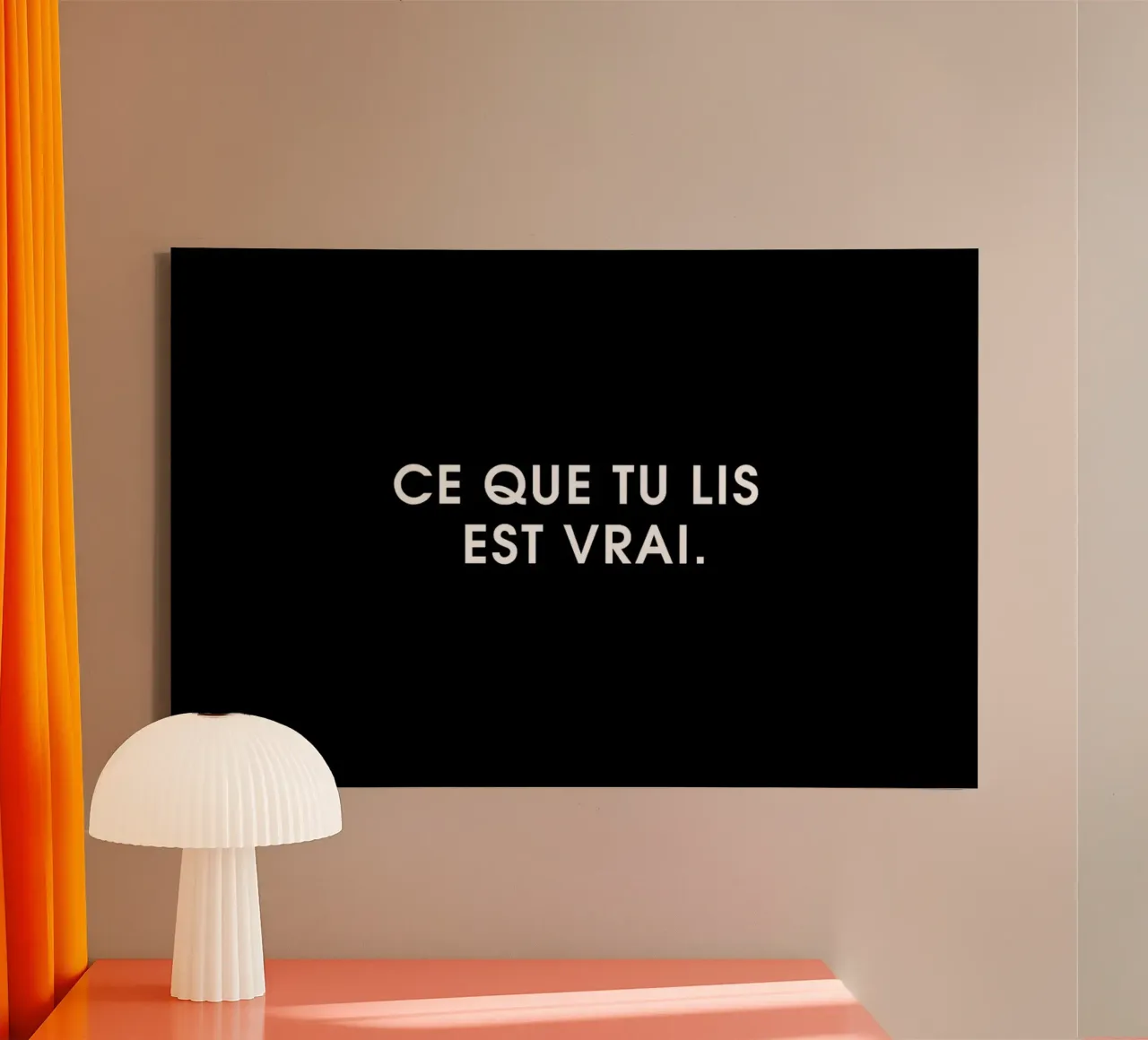 Ce que tu lis est vrai - Black tela con Cornice a cassetta da Intertitres