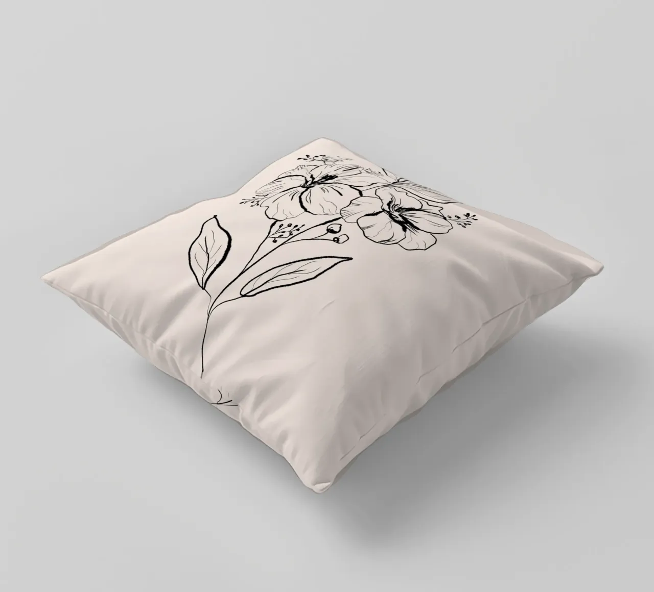 Lilium Line Art Bouquet cuscino da anisillustration