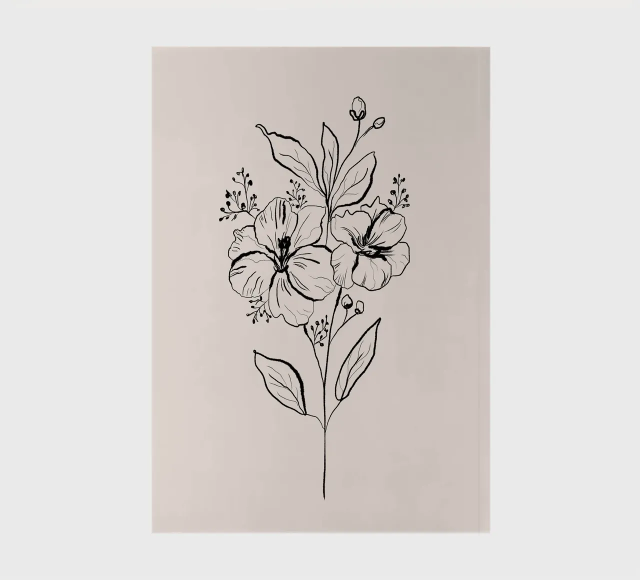 Lilium Line Art Bouquet notebook by anisillustration