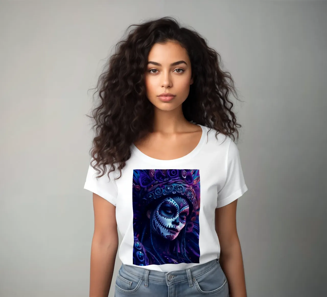 La Catrina Queen women's fitted t-shirt by Lootprint