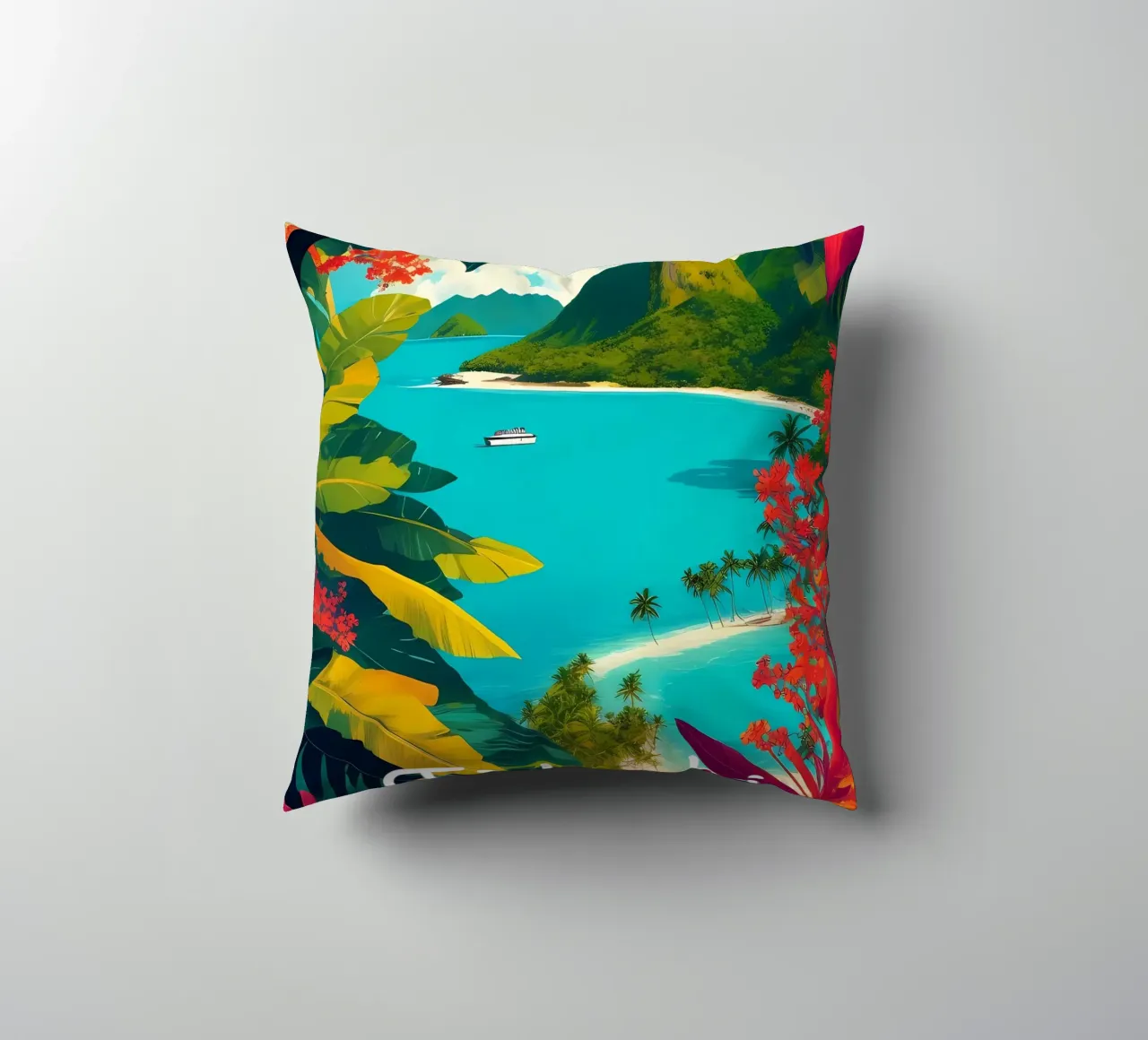 Fiji Tropical Paradise decorative cushion by Charnwood Prints