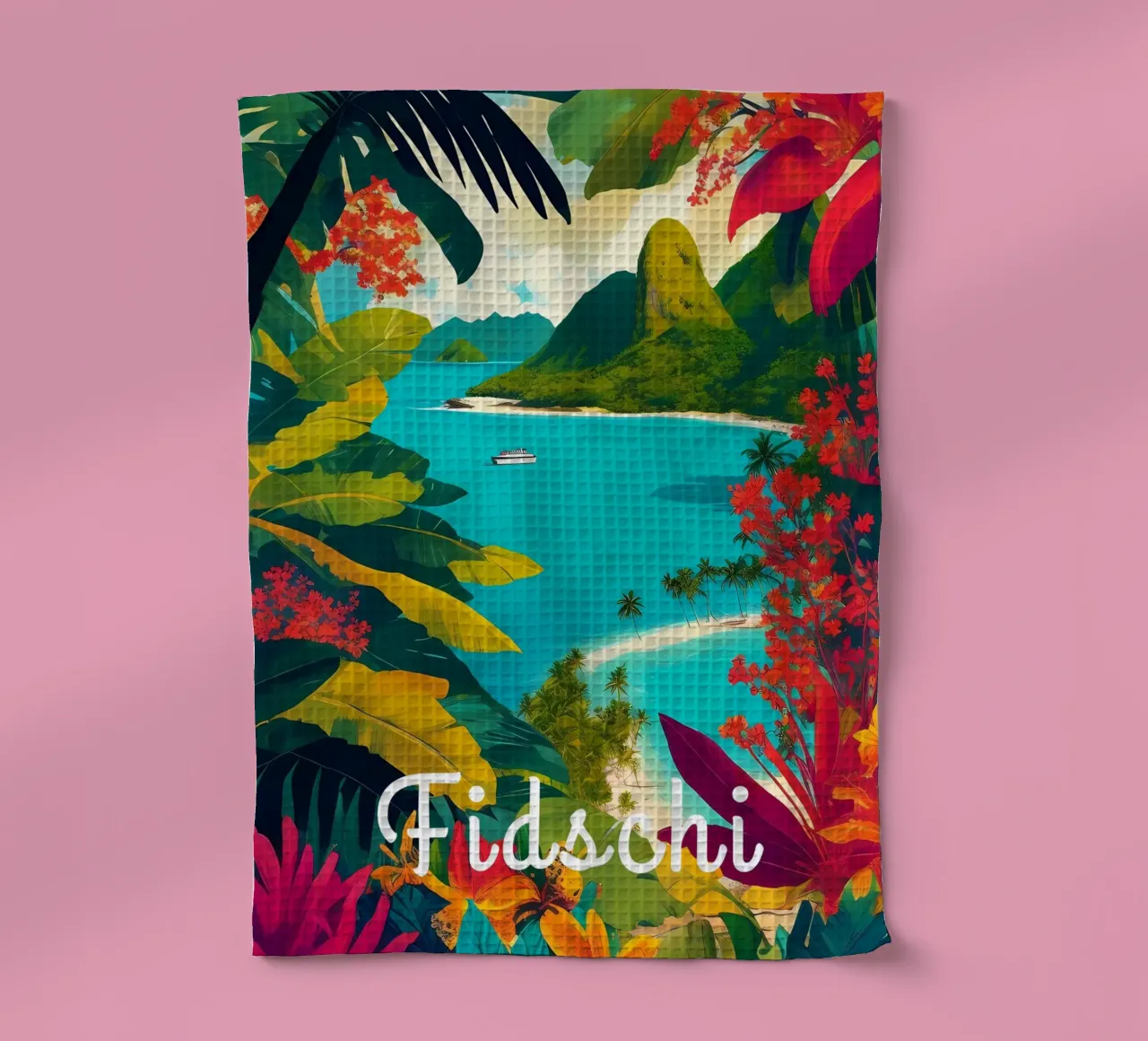 Tropisches Paradies auf den Fidschis Geschirrtuch von Charnwood Prints