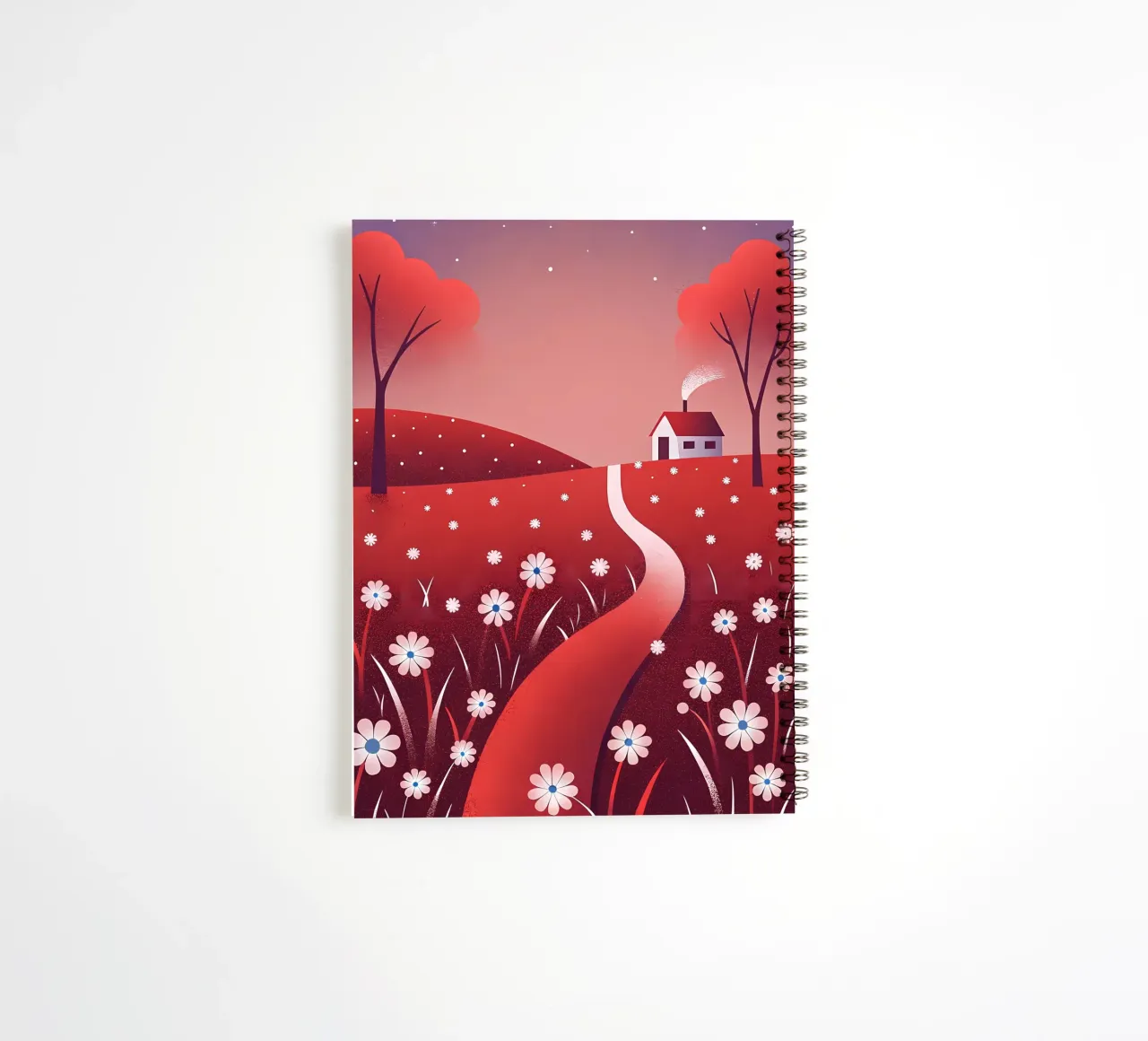 Cottage in the Red Field spiral notebook by Artistic-shop