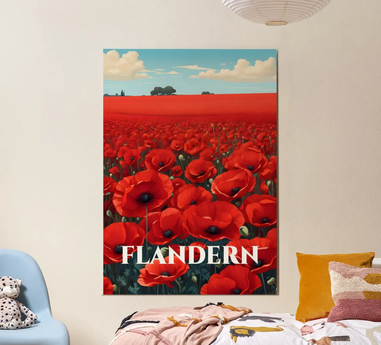 Papaveri delle Fiandre poster con telaio in legno da Charnwood Prints