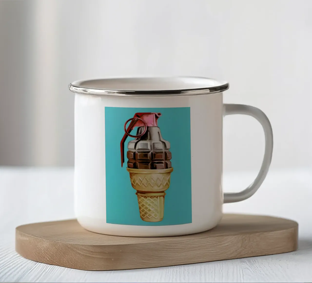 Parental Guidance Advised taza de esmalte de Jared Yamahata