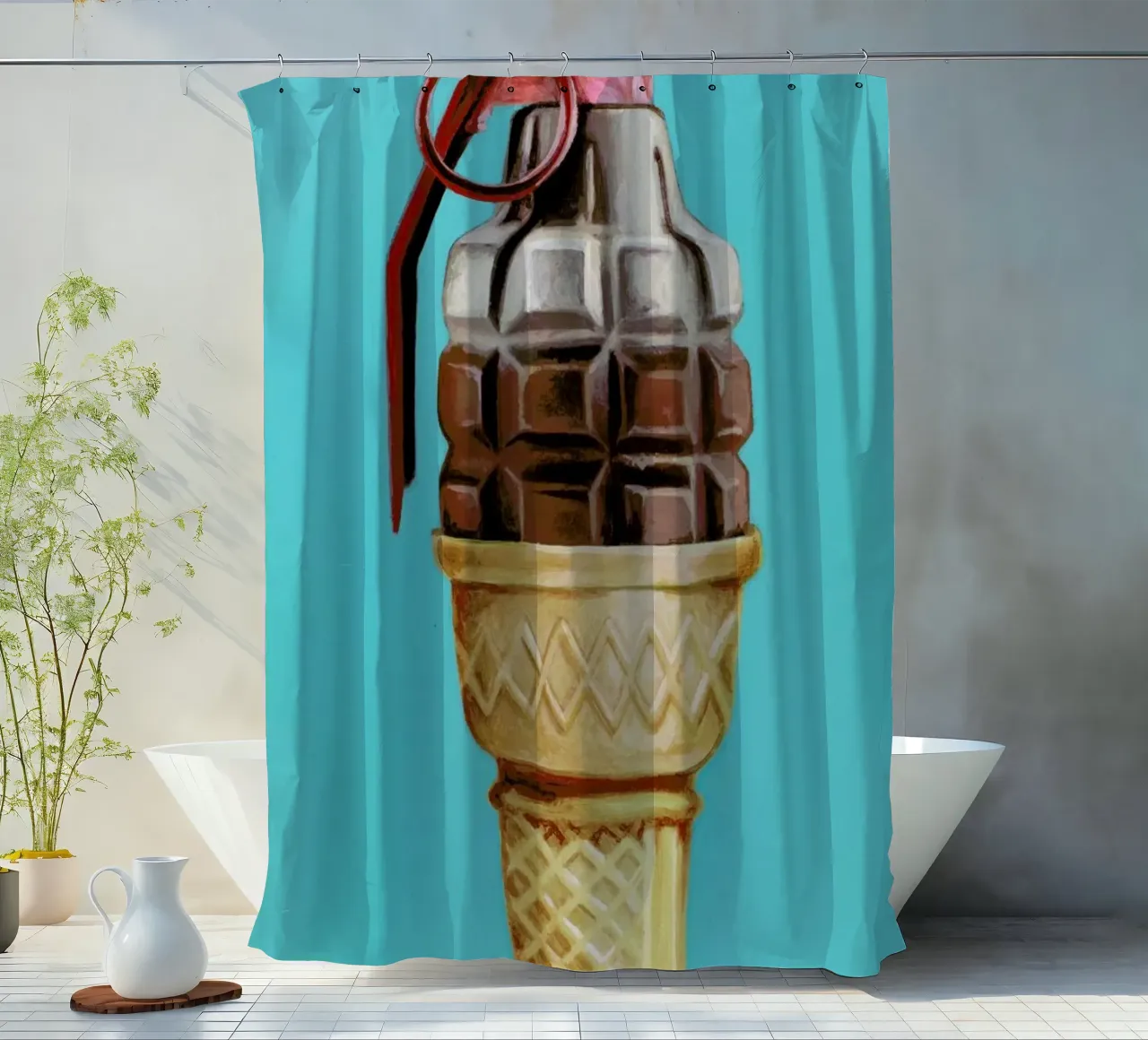 Parental Guidance Advised shower curtain by Jared Yamahata
