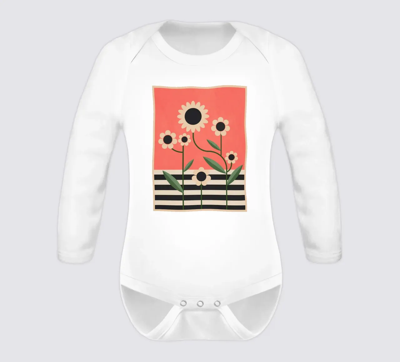 Florale Geometrie 39 Langarm Babybody von Gaite