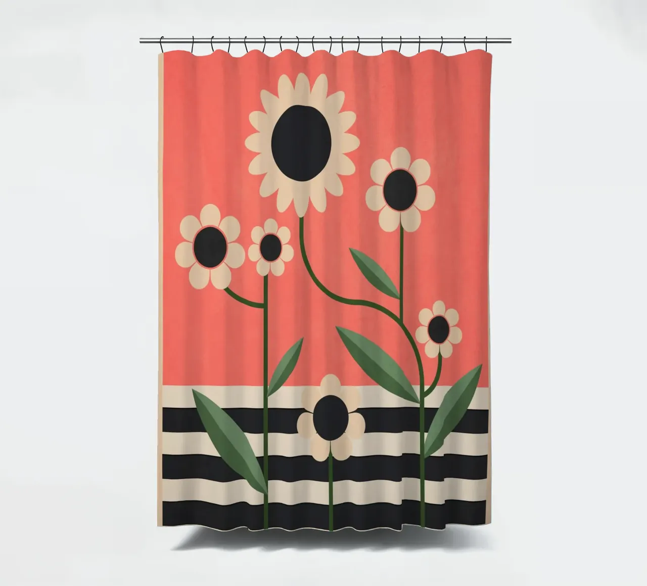 Floral Geometry 39 shower curtain by Gaite