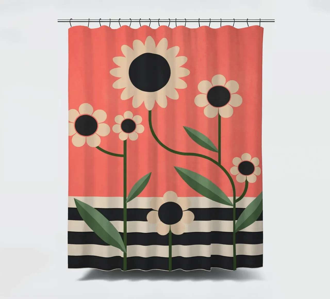 Floral Geometry 39 shower curtain by Gaite