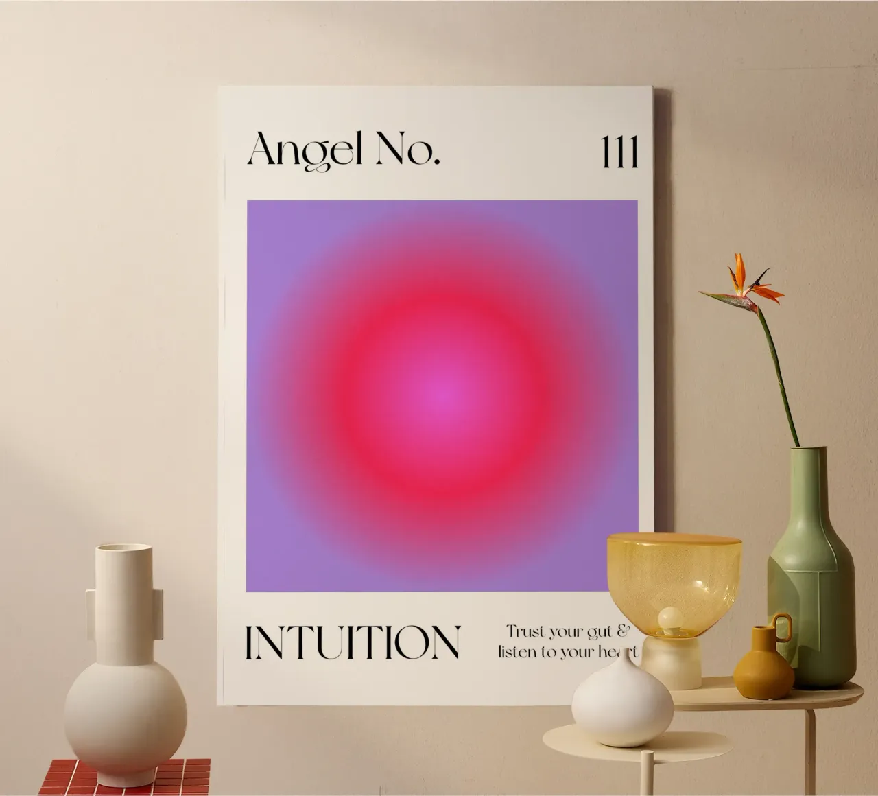 Angelo n. 111: Intution Aura tela con Cornice a cassetta da Paigaam Studio