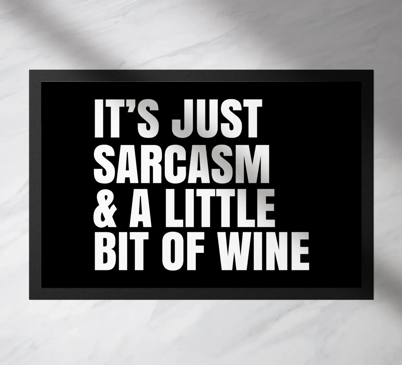 It's just sarcasm and a little bit of wine Fußmatte von happieeagle