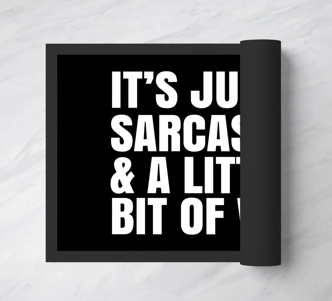 It's just sarcasm and a little bit of wine Fußmatte von happieeagle