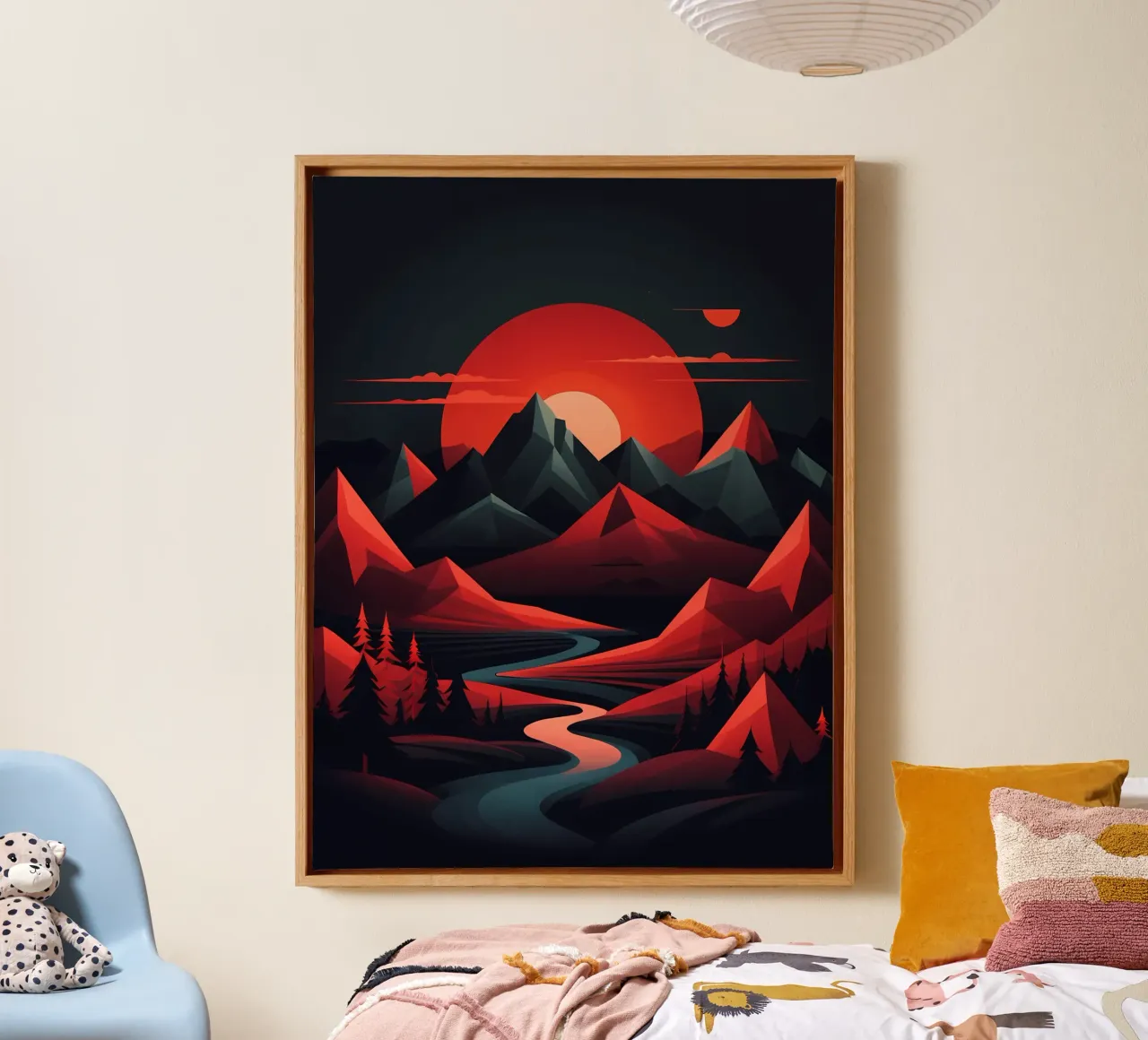 Zonsondergang Symfonie canvas met Baklijst van Artistic-shop