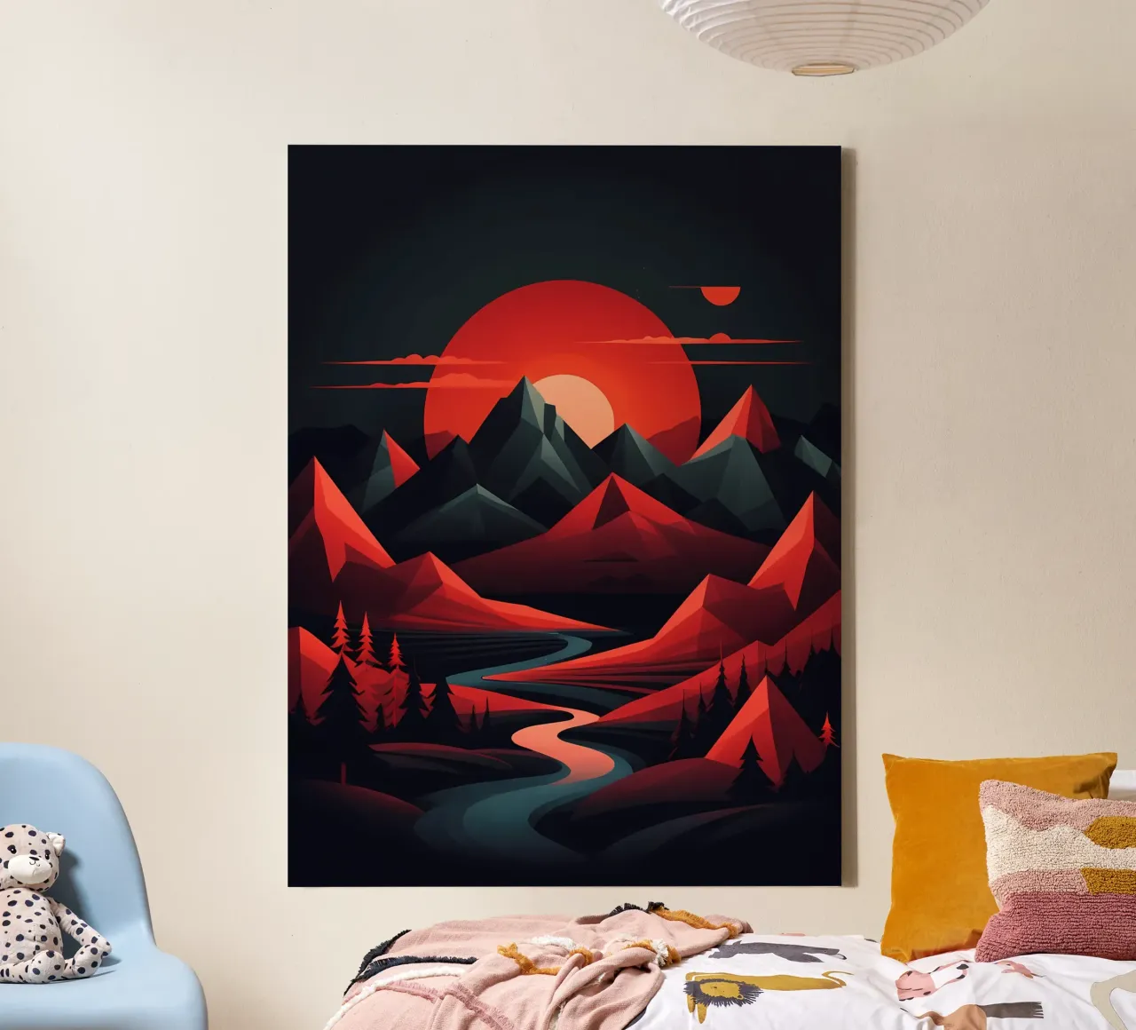 Zonsondergang Symfonie canvas met Baklijst van Artistic-shop