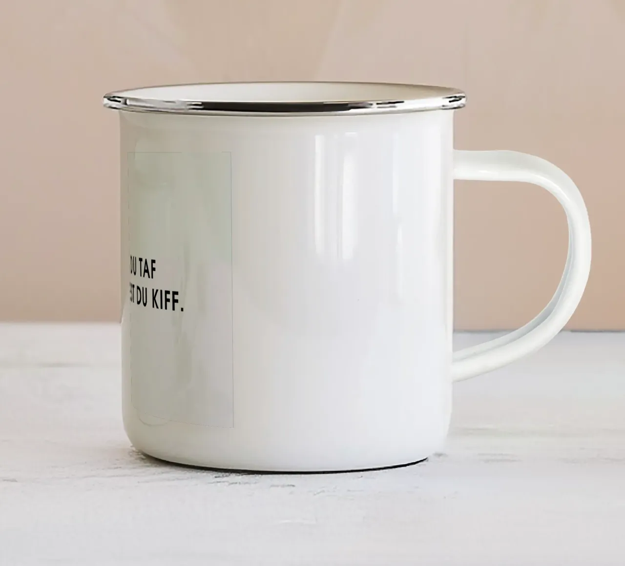 C'est du taf mais c'est du kiff - White tazza in smalto da Intertitres