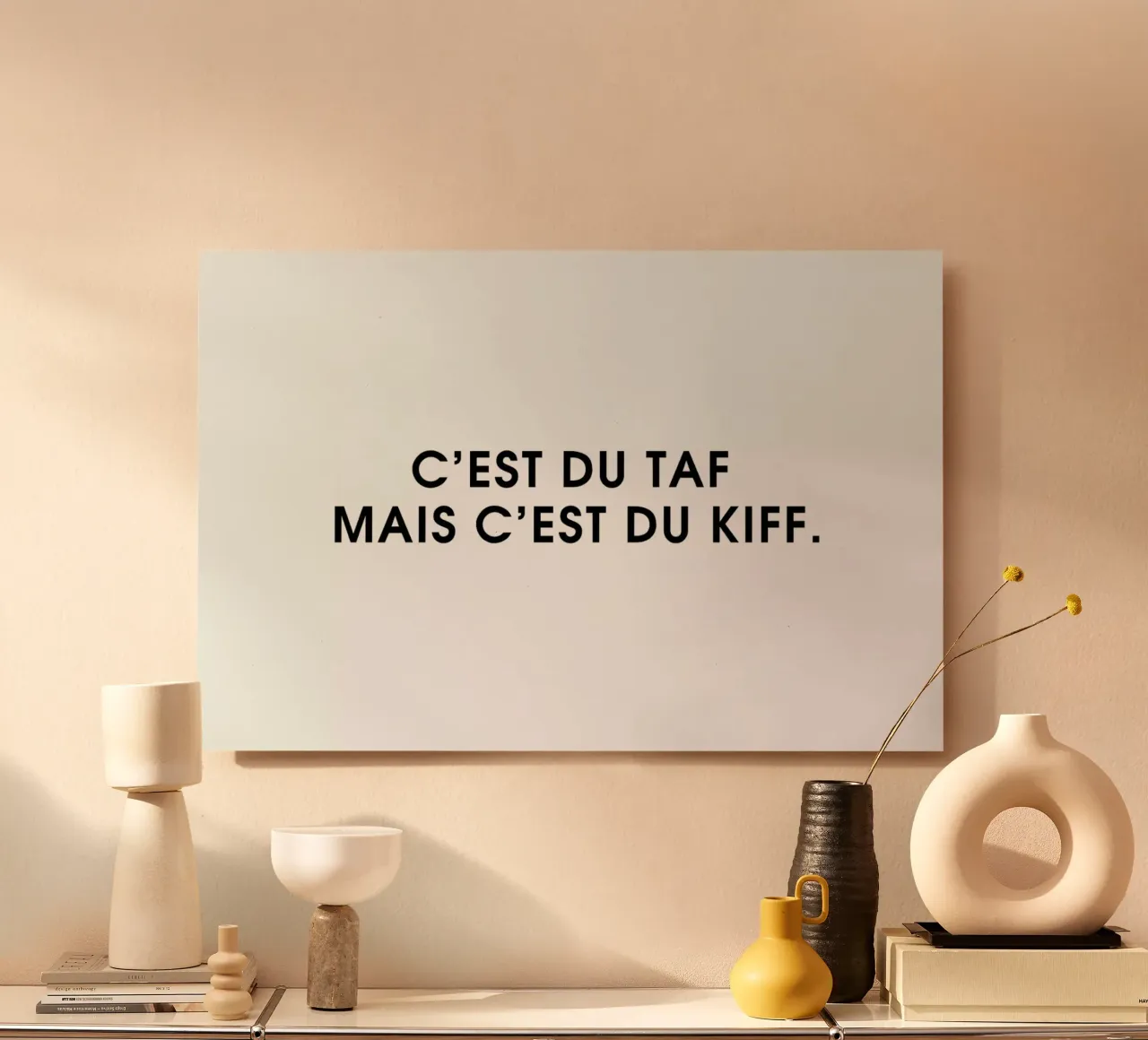 C'est du taf mais c'est du kiff - White alluminio dibond da Intertitres