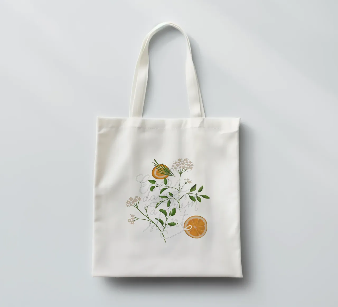 Everyday is a Fresh Start borsa in juta da anisillustration
