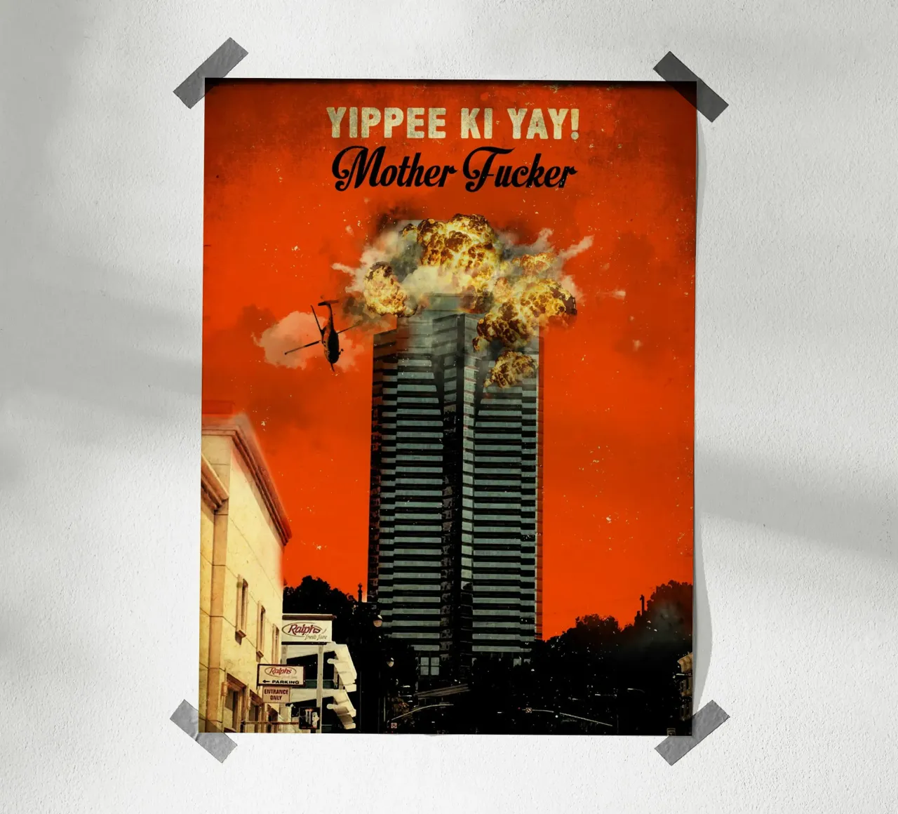 Die Hard poster con telaio in legno da 2toastdesign