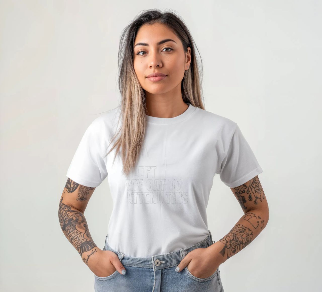 I left my cat to attend this t-shirt da happieeagle