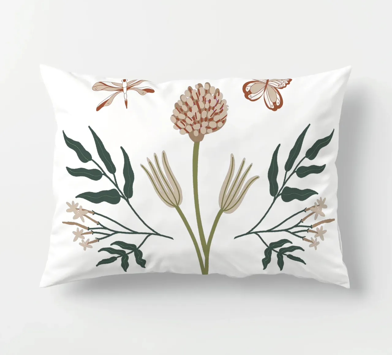 Flowers & Butterflies Bouquet with Name cuscino da anisillustration