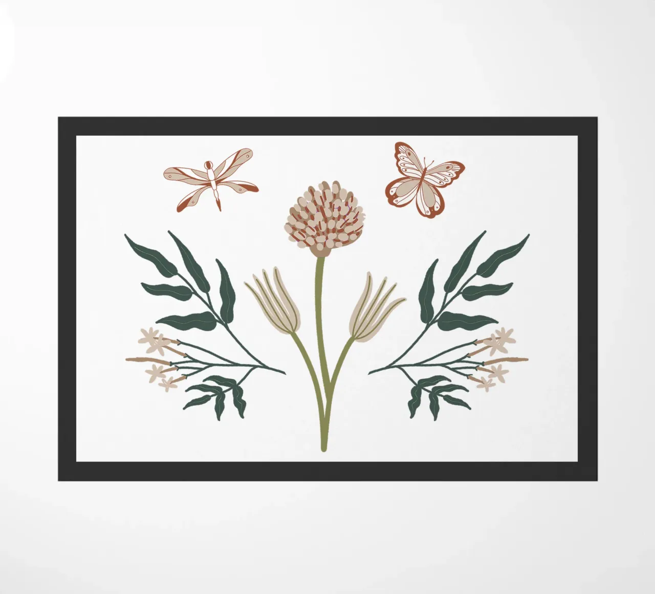 Flowers & Butterflies Bouquet with Name felpudo de anisillustration