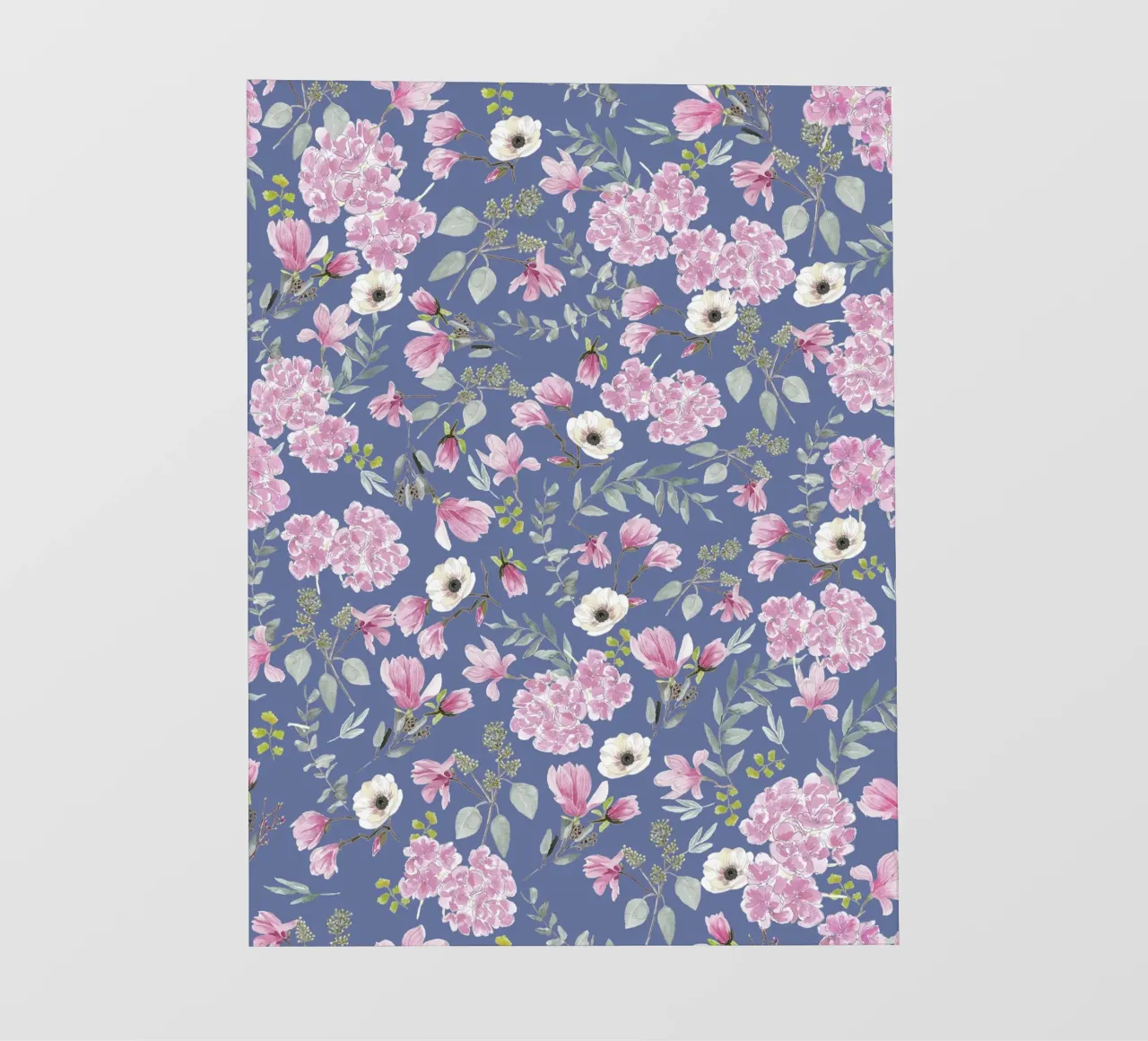 Romantic Floral Pattern Blue pellicola backlit da anisillustration