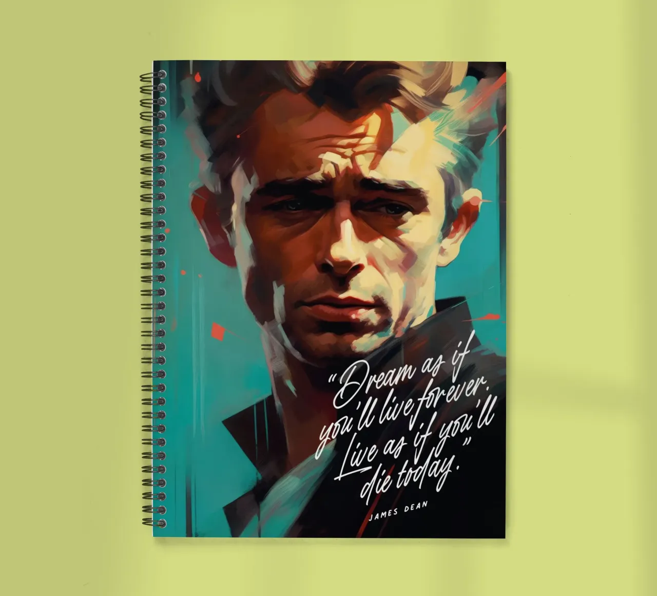 James Dean Art Quote spiral notebook by Lootprint
