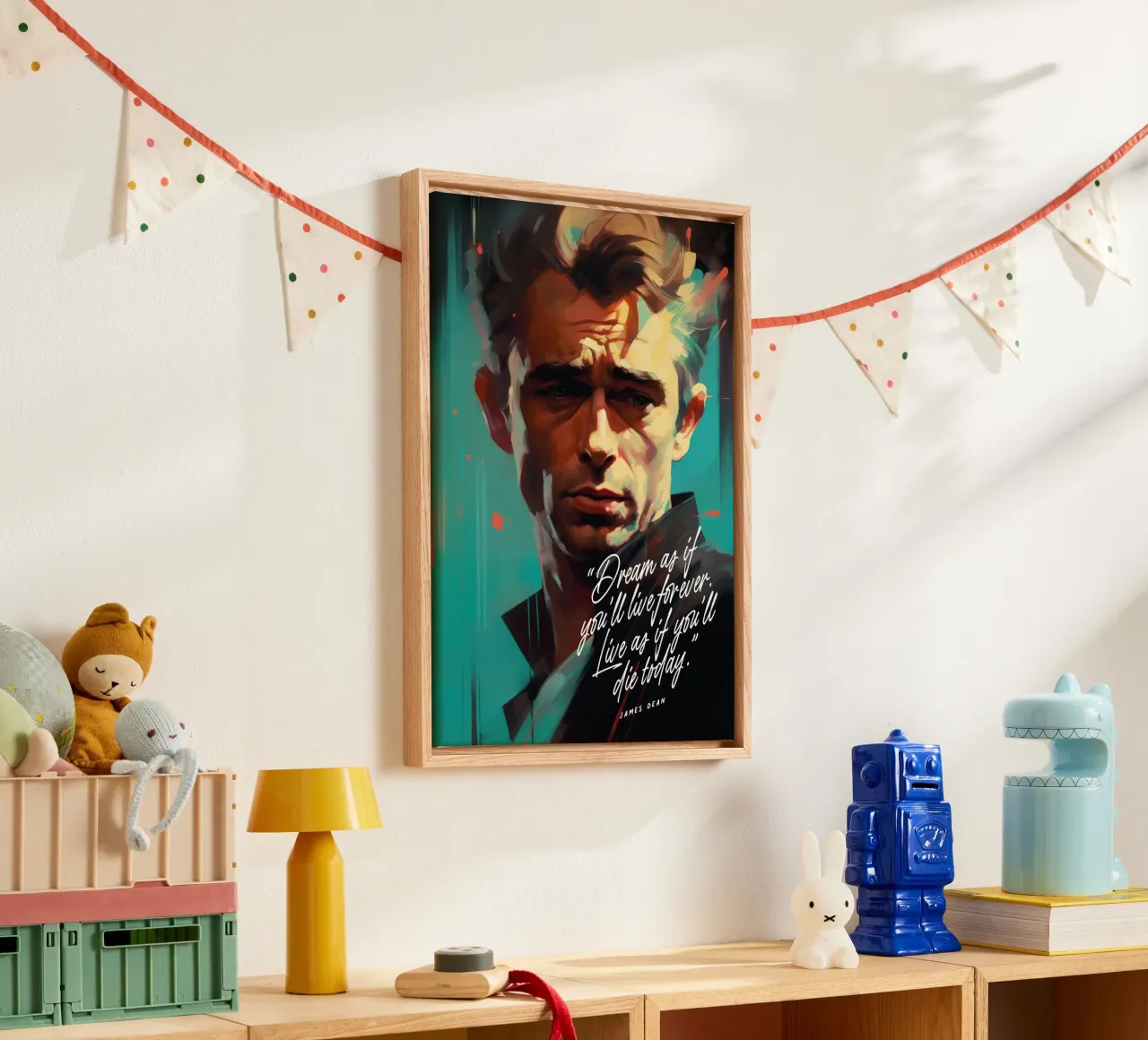 James Dean Art Quote canvas with Floater frame by Lootprint