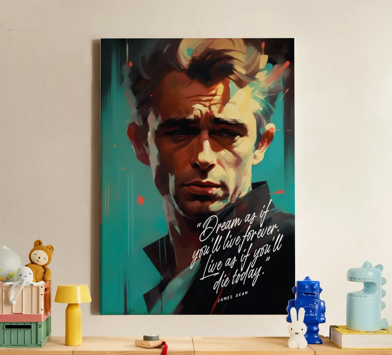 James Dean Art Quote canvas with Floater frame by Lootprint