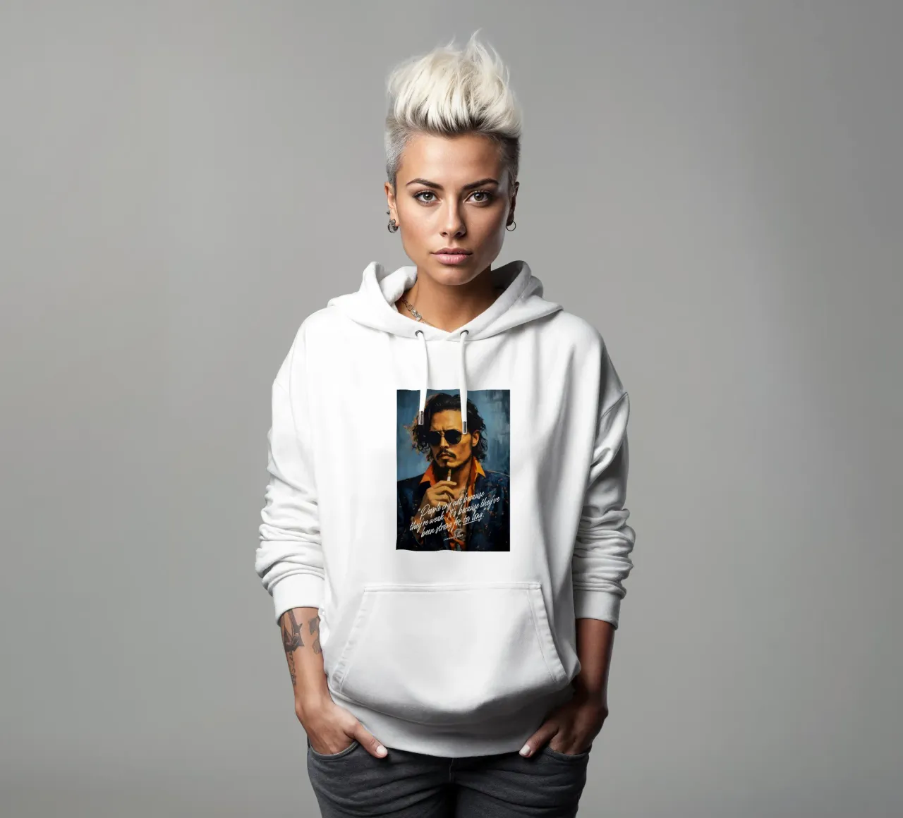 Johnny Depp Art Quote felpa con cappuccio da Lootprint