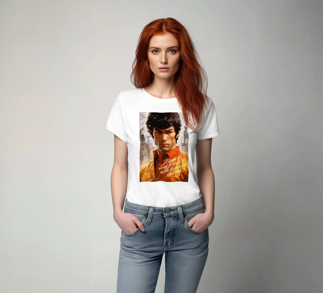 Bruce Lee Art Quote t-shirt by Lootprint