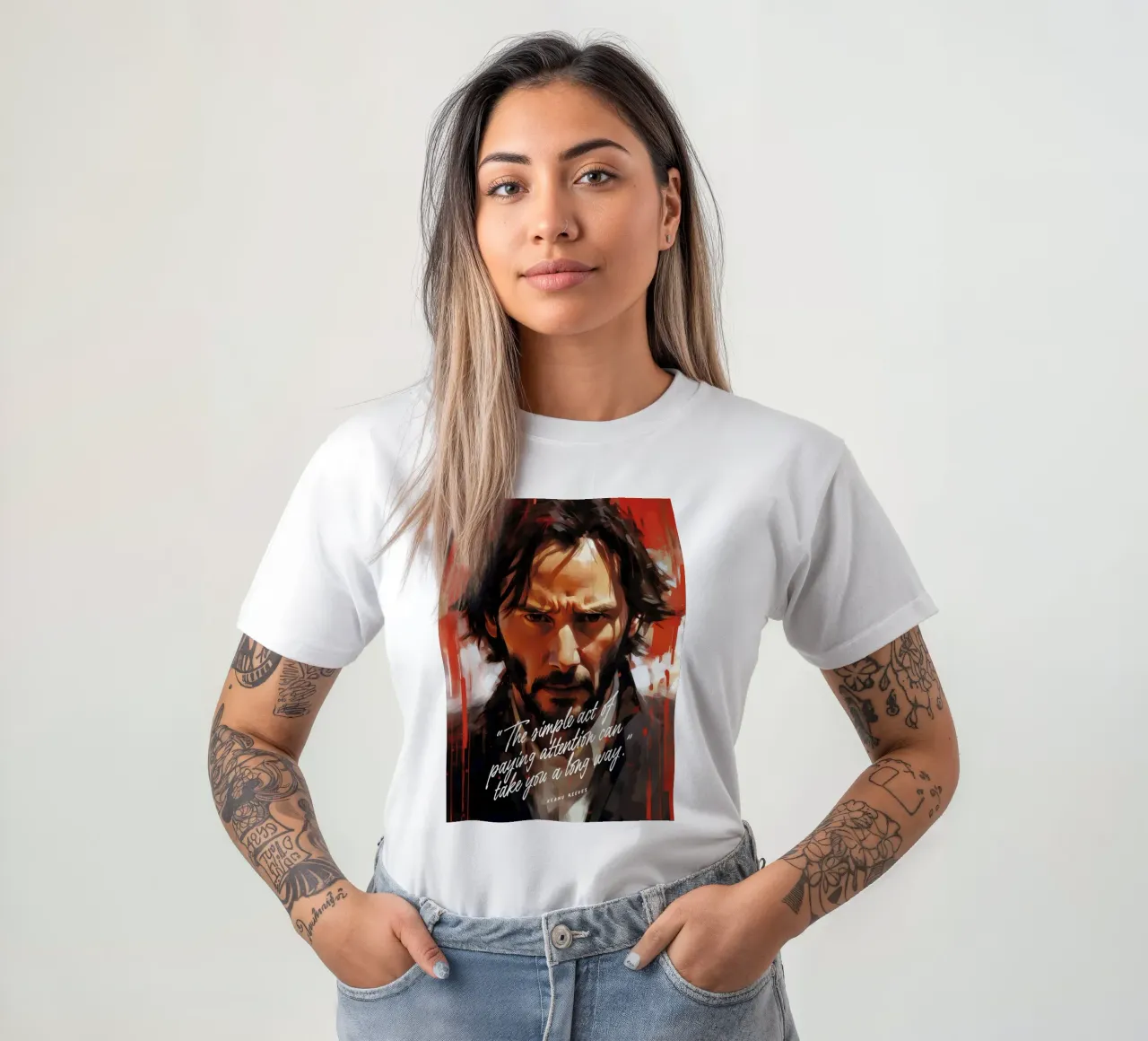 Keanu Reeves Art Quote t-shirt da Lootprint